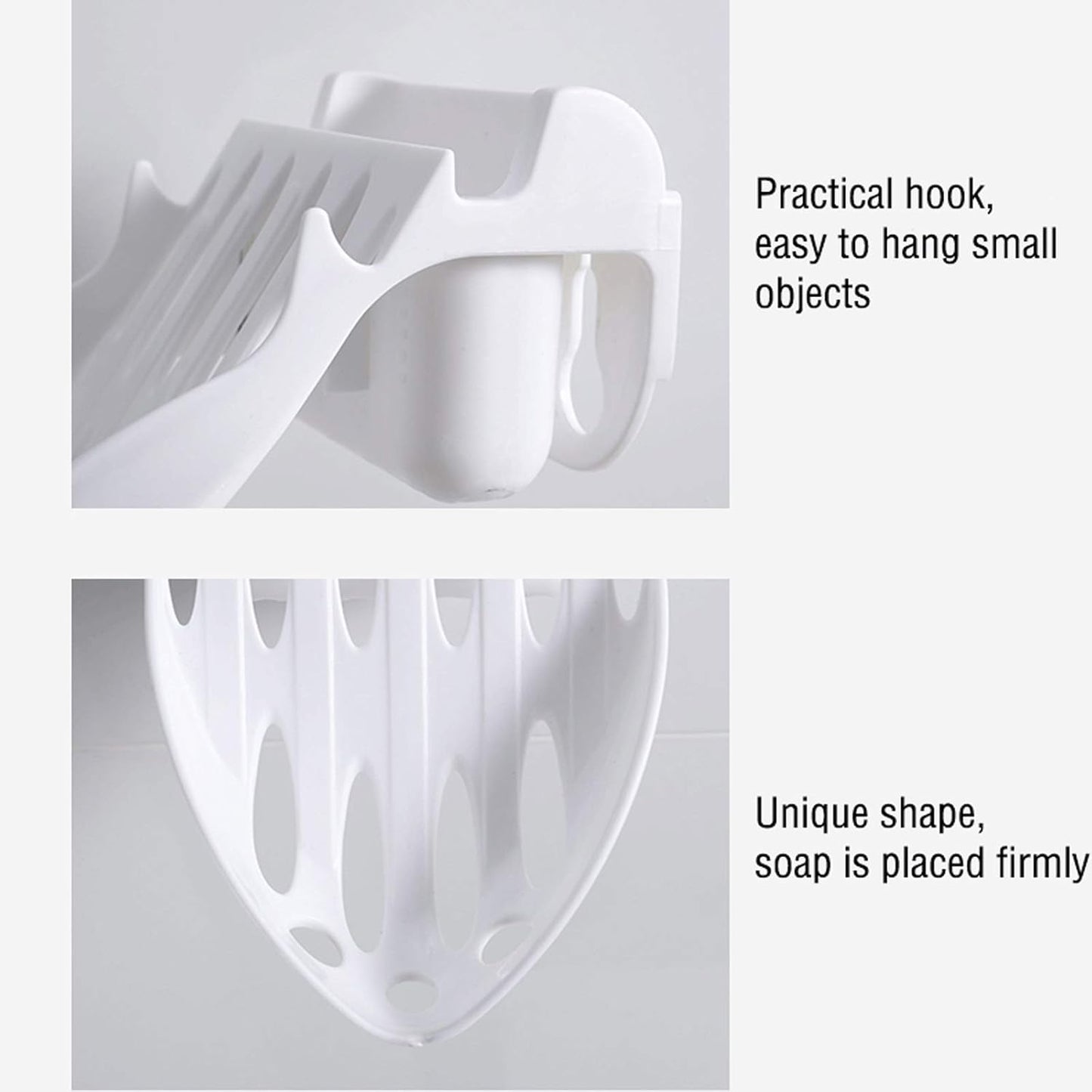 Self Adhesive Soap Tray Holder Container Wall Mounted Shape Plastic Bathroom Accessories