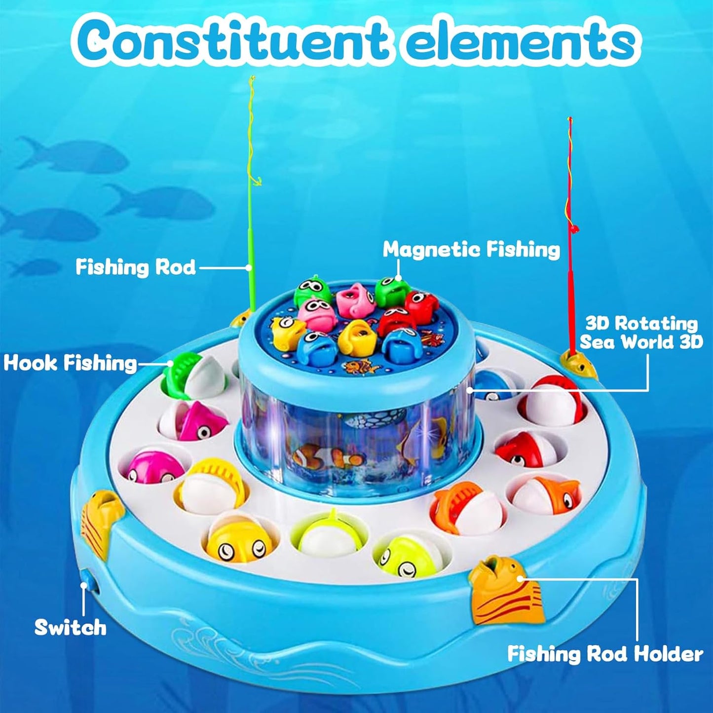 Fishing Game with 4 Children's Rod