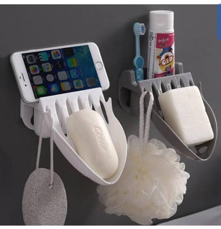 Self Adhesive Soap Tray Holder Container Wall Mounted Shape Plastic Bathroom Accessories
