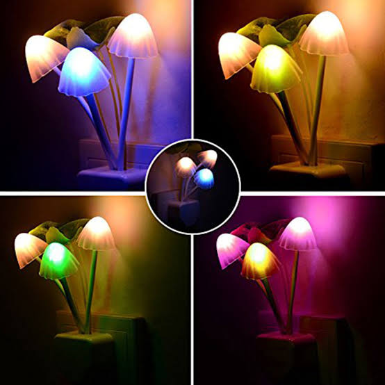 Colorful Changing LED Mushroom Night Light Wall Lamp