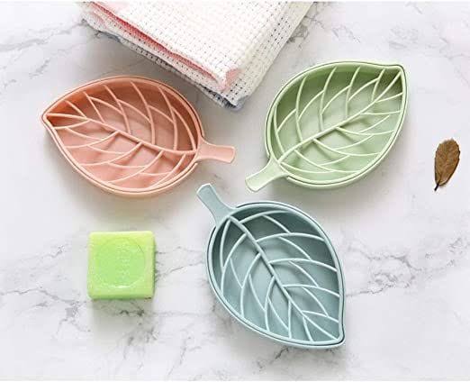 Soap Dish, Leaf-Shaped 3pcs