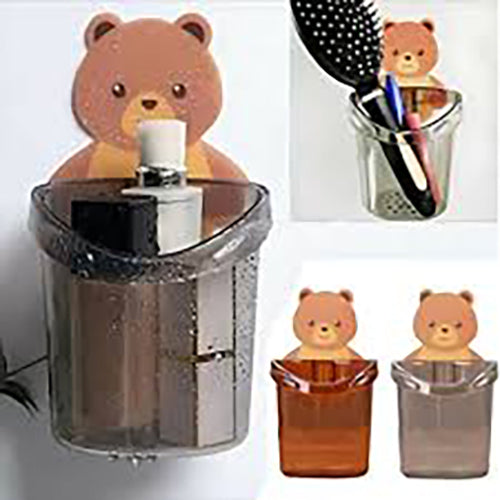 Toothbrush Holder Cute Bear Storage Rack Bathroom Accessories Set Toothpaste Holder Tooth Brush Stand Shelf Bath Accessories,Tooth Brush Holder Bathroom Organizer