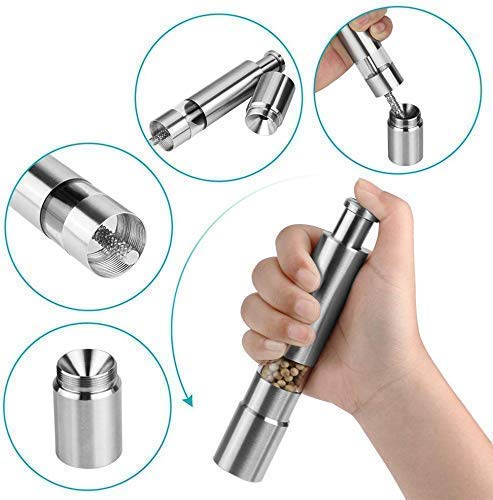 Thumb Push Stainless Steel Salt and Pepper Miller Grinder