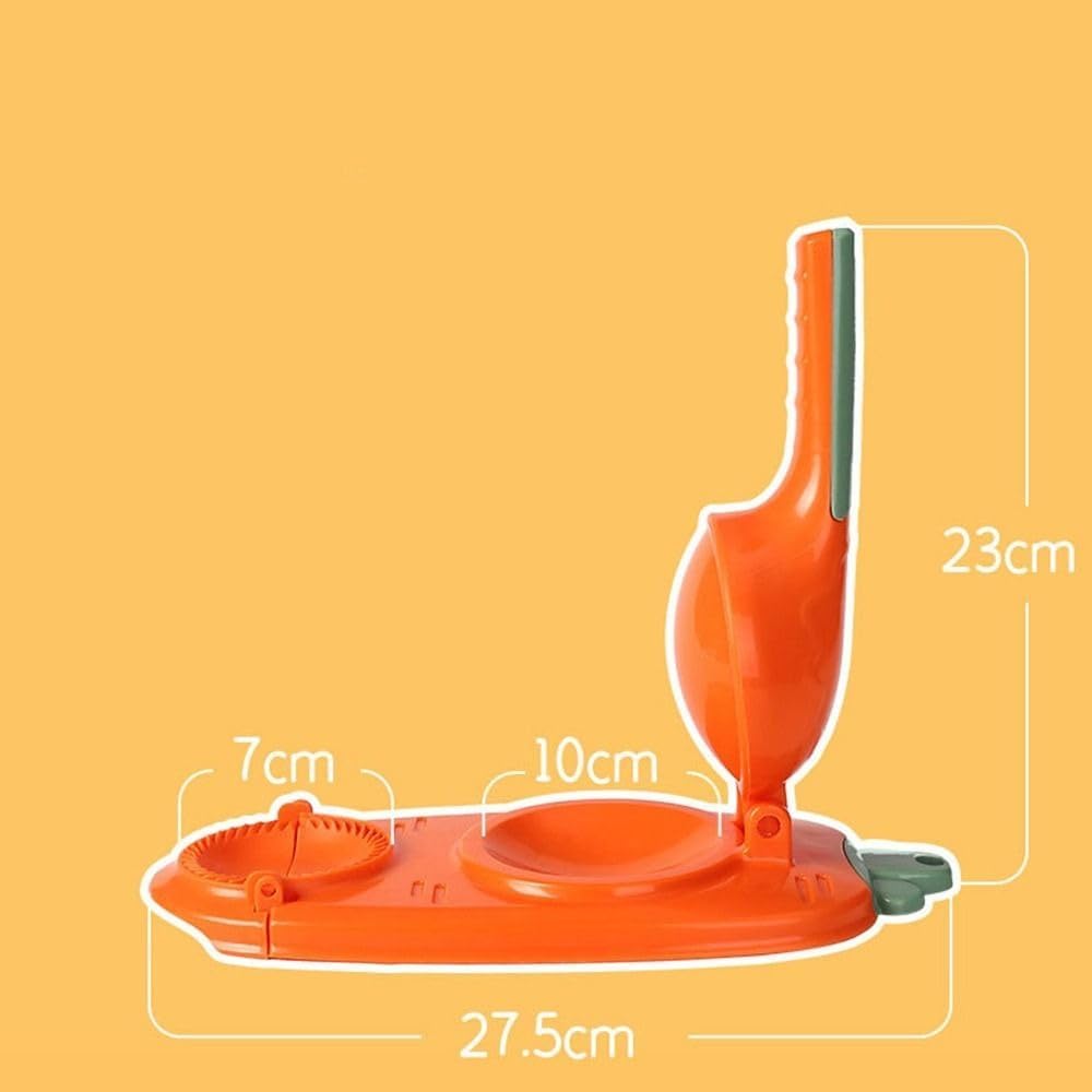 Dumpling Maker,2 In 1 Dumpling Maker Machine Creative Dumpling Skin Dough Pressing Maker (Orange)