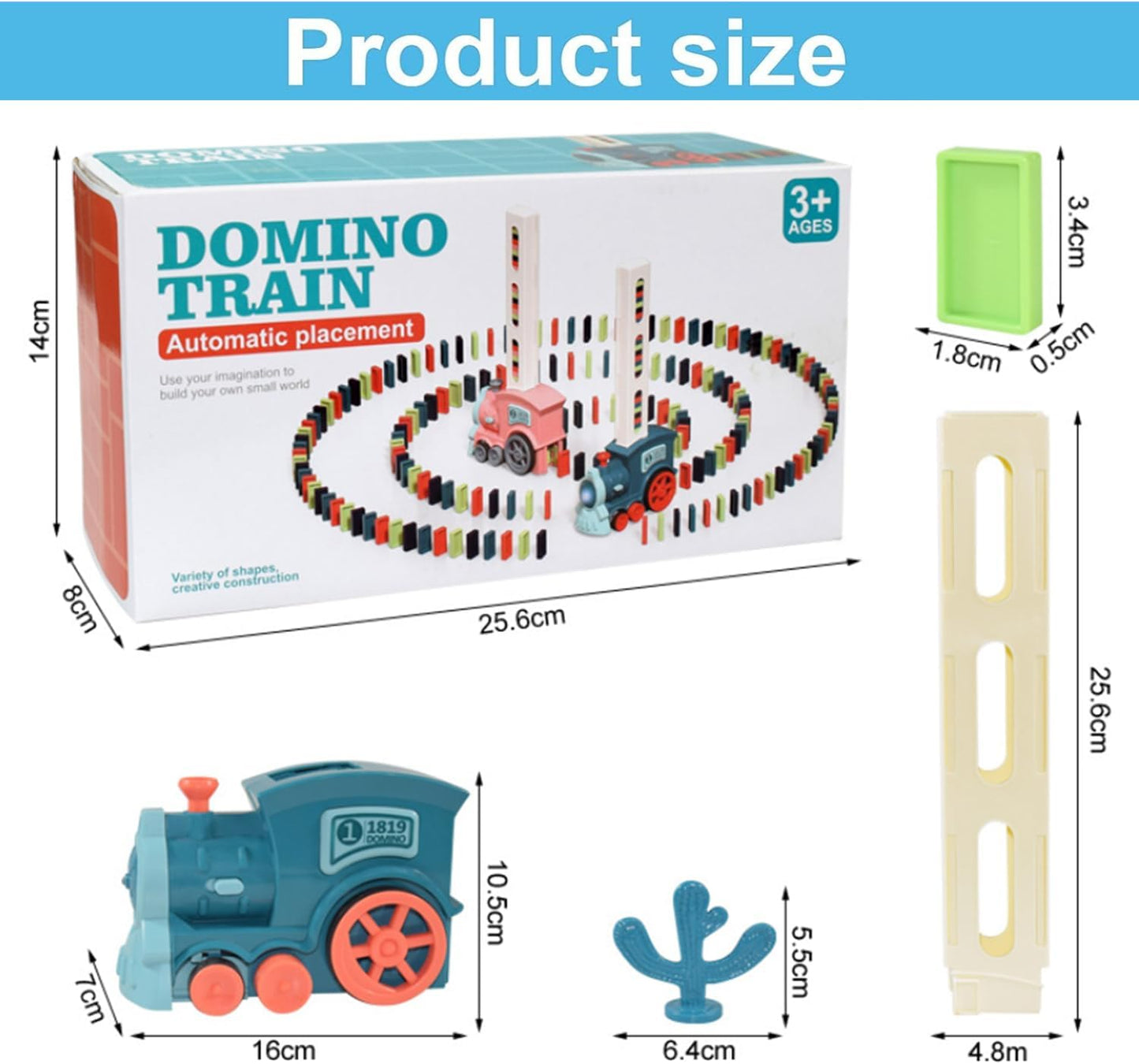 100 Blocks Dominoes Electric Train Game, Domino Electric Train Toy Set with Light and Sound