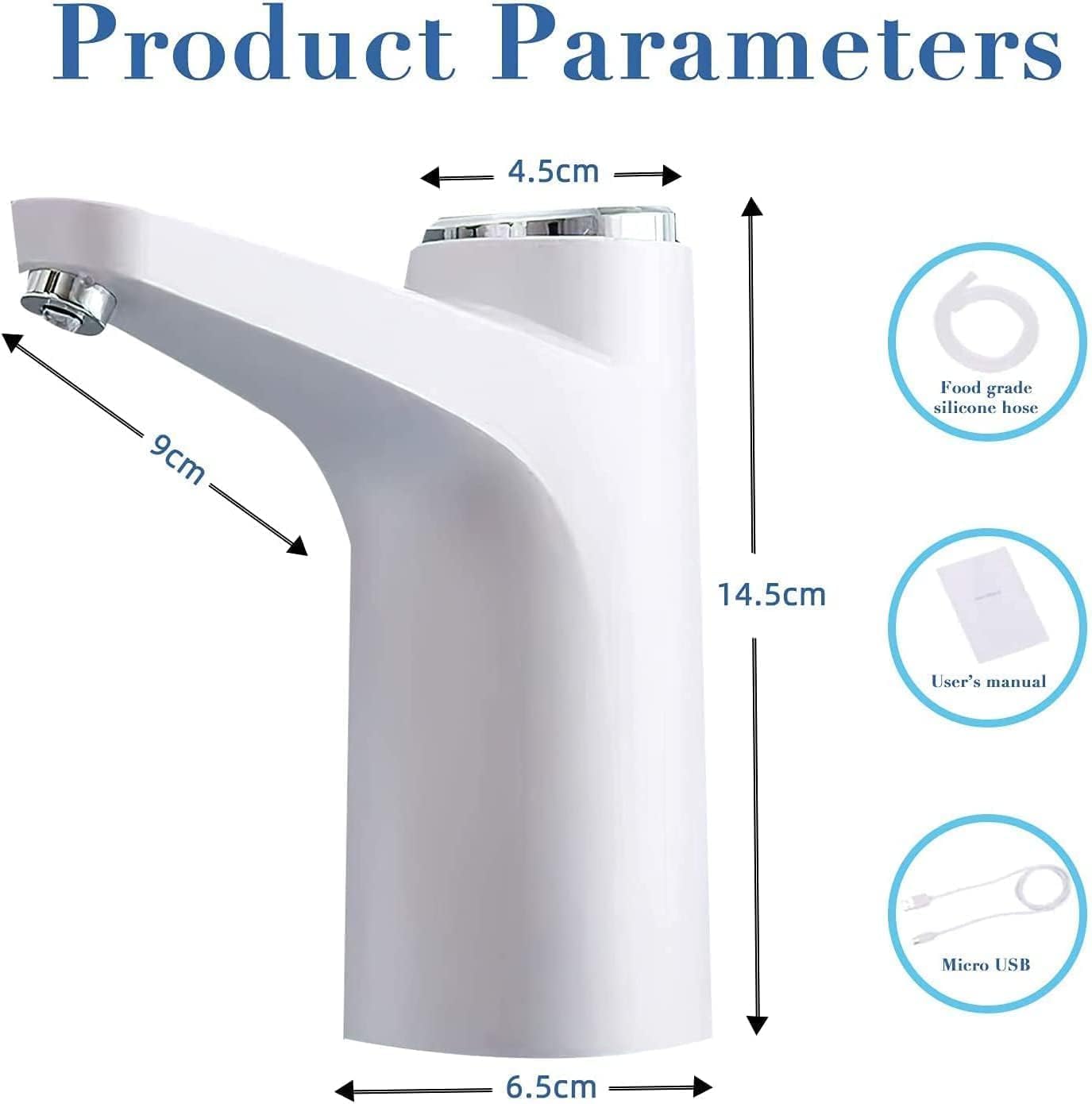 Automatic Water Dispenser Pump, Portable Can Water Dispenser Pump with USB Rechargeable Battery