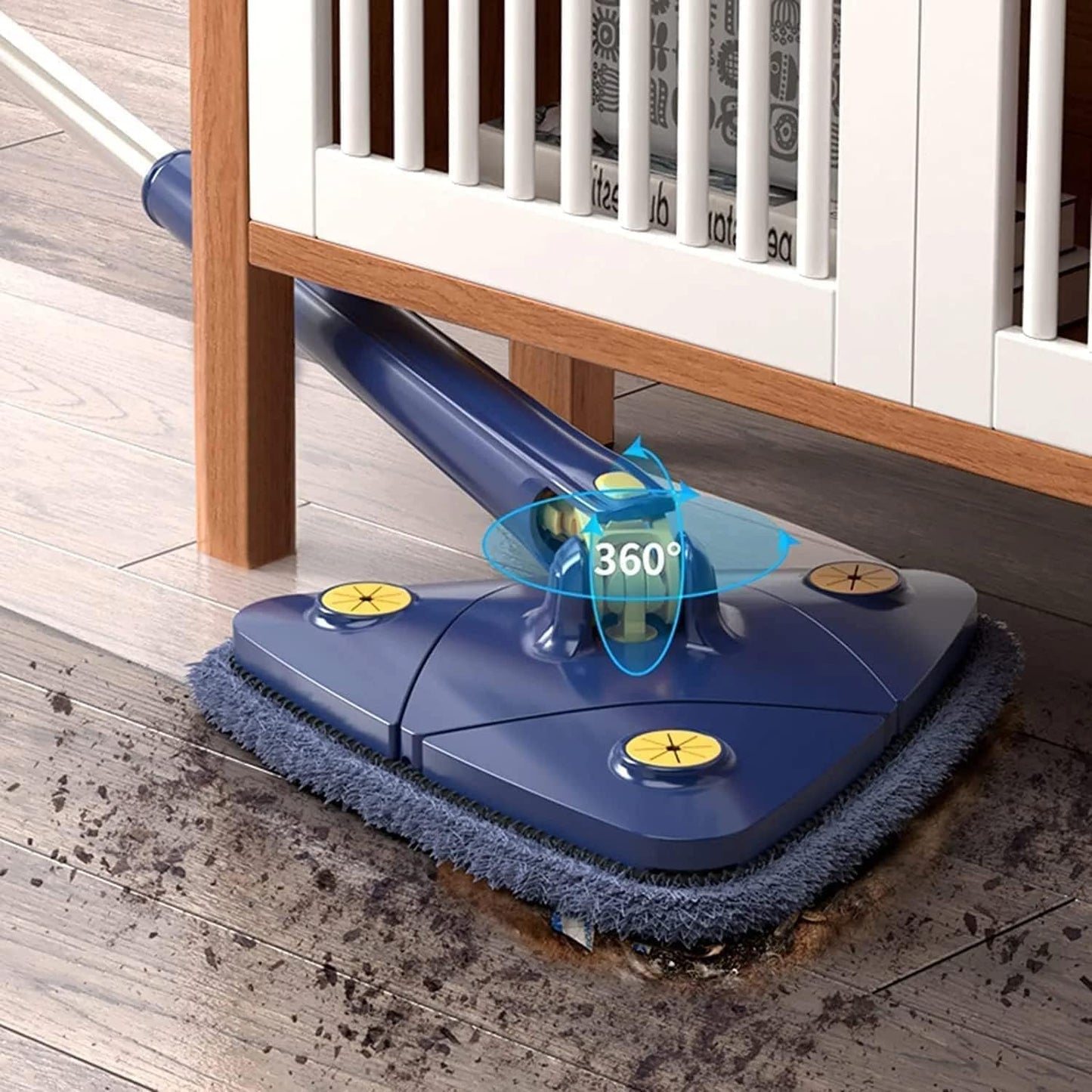 360° Rotatable Adjustable Cleaning Mop, Triangular Microfiber Mop