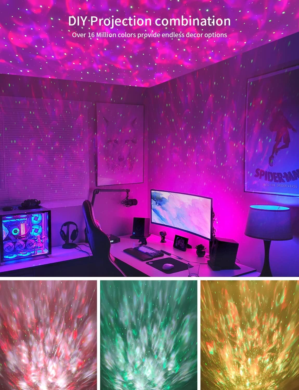 USB LED Galaxy Moon Lamp | Starry Sky Dream Rotating Projection Night Light for Kids Room