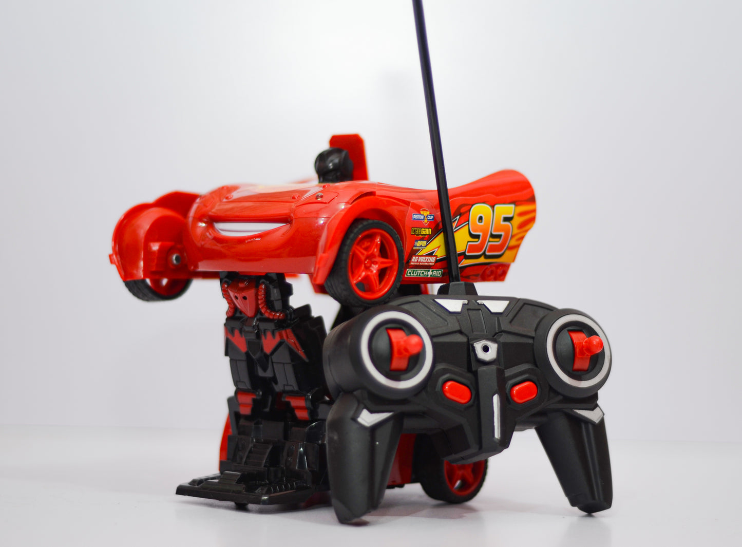 3D McQueen Remote Control Transformer Car - Rechargeable Car