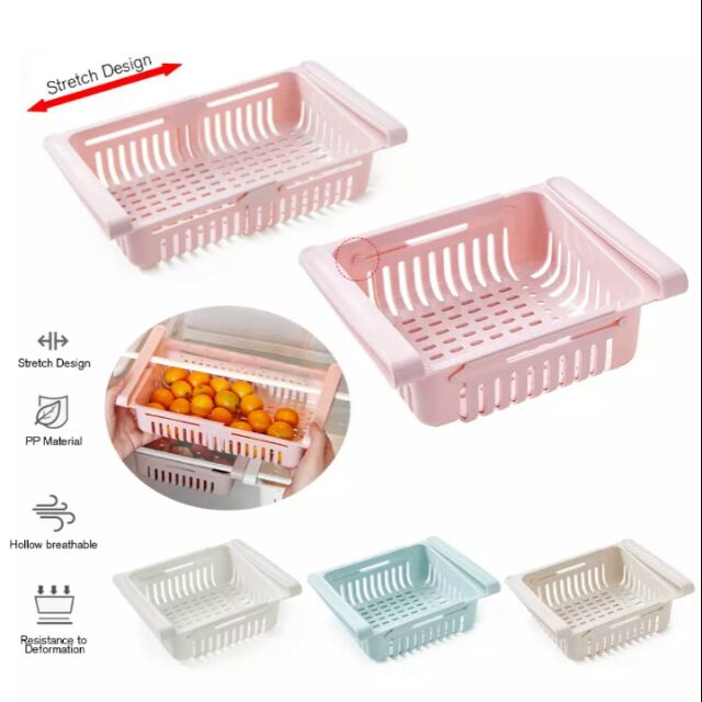 Adjustable Fridge Storage Basket Expandable Fridge Storage Rack-
