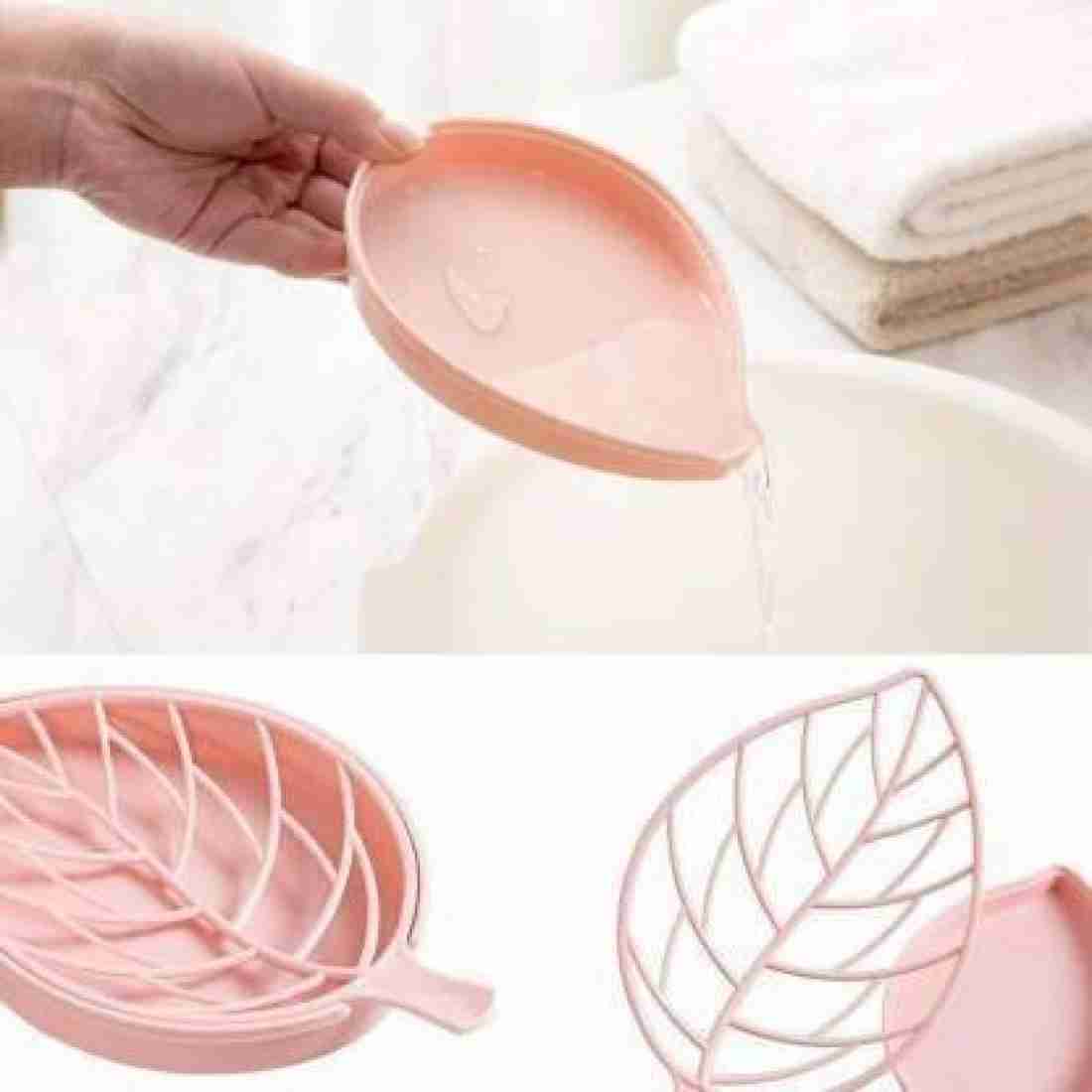 2pcs Plastic Soap Dish Soap Holder Soap Tray Drain Rack Shower Gadgets