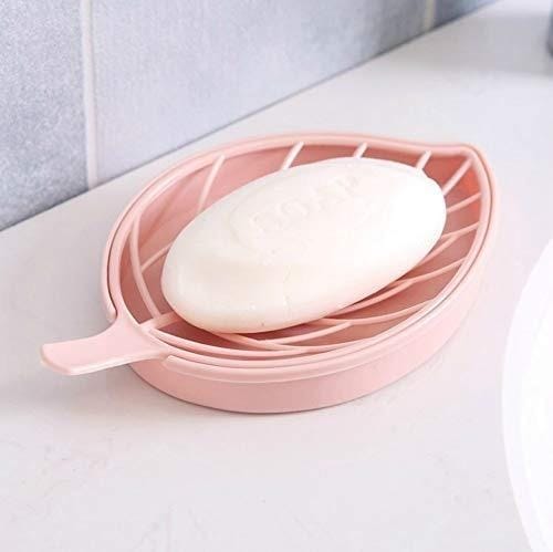 2pcs Plastic Soap Dish Soap Holder Soap Tray Drain Rack Shower Gadgets