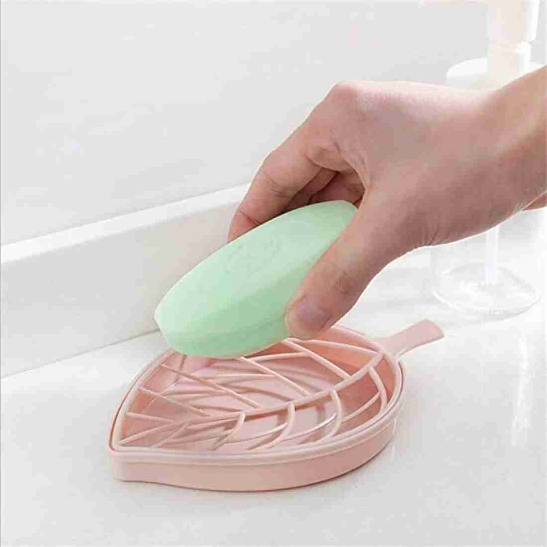 2pcs Plastic Soap Dish Soap Holder Soap Tray Drain Rack Shower Gadgets