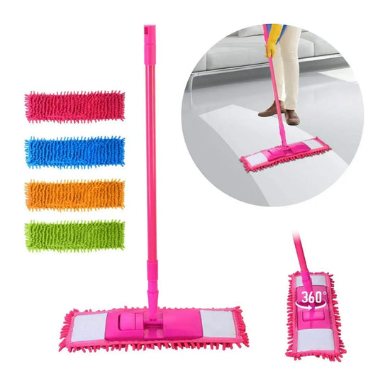 Flat Mop Microfiber Wet Dust Floor Cleaner Home Mop Wet & Dry  360 Rotate Mop Flat  and Adjustable Mop-