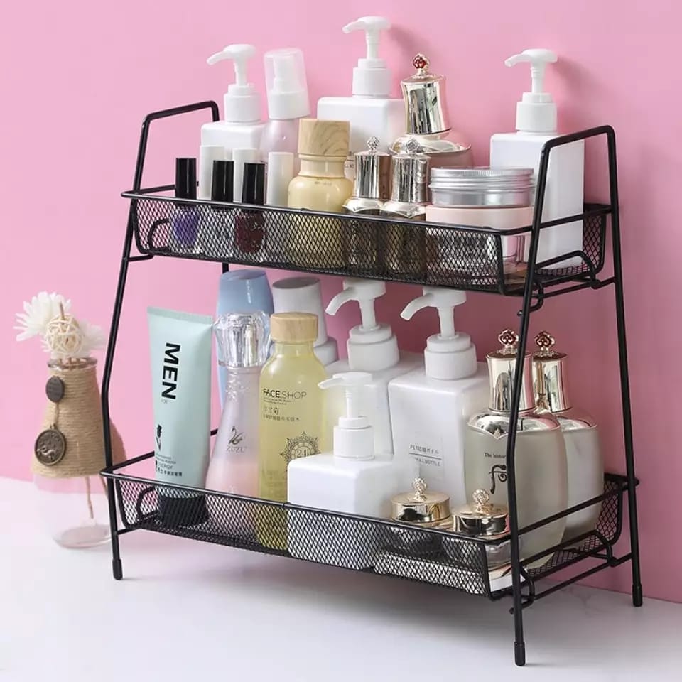 2 Layer Multi-Purpose Mini Portable Iron Organizer Shelf