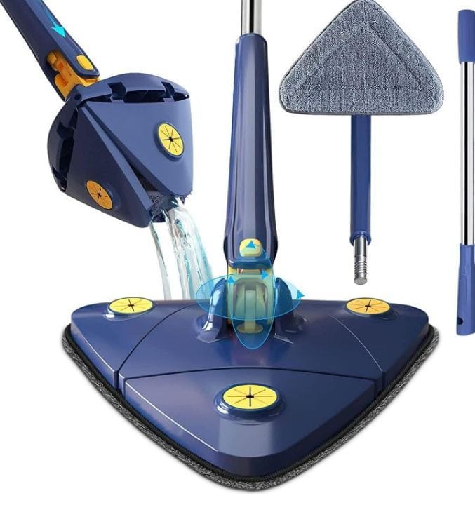 360° Rotatable Adjustable Cleaning Mop, Triangular Microfiber Mop