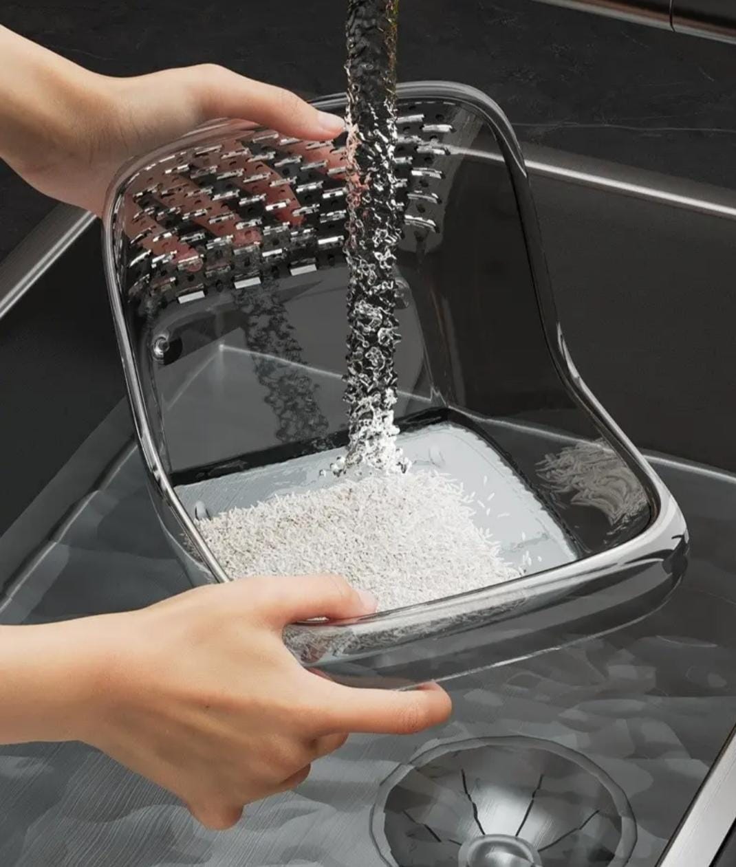 Double Drainage Sink Washing Basket,