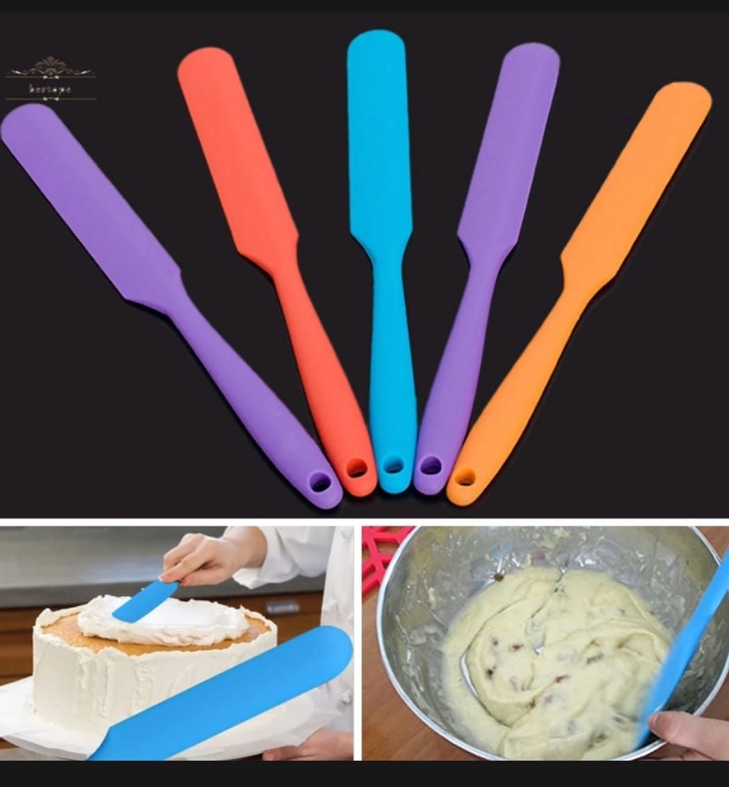Long Handle Silicone Spatula Heat Resistant Flexible Non-Stick Slim Cake Cream Mixer Scraper Jars Blender
