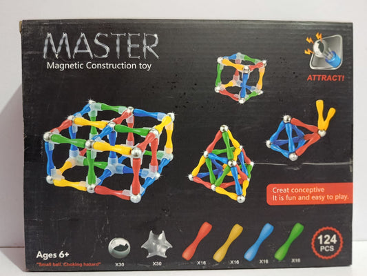 Magnetic Building Set - 124 Pcs