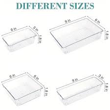 Clear Plastic Drawer Organizers Set, Bathroom and Vanity Drawer Trays, Large Clear Acrylic Kitchen Drawer.