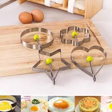 pack of 4 Egg Cooker Stainless Steel Fried Egg Shaper Pancake Mould-